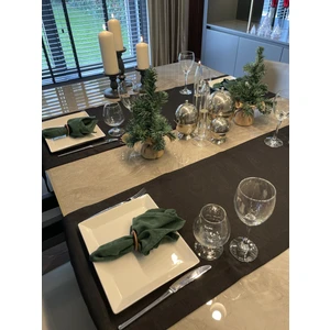 Decamor Home Dertsiz Kadife Dokulu Yeşil Peçete 6 AD