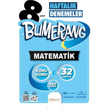 Günay Yayınları 8. Sınıf Bumerang 32 Haftalık Matematik