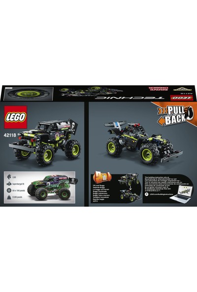 LEGO® Technic Monster Jam® Grave Digger® 42118 - Çocuklar için Canavar Kamyon Oyuncak Yapım Seti (212 Parça)
