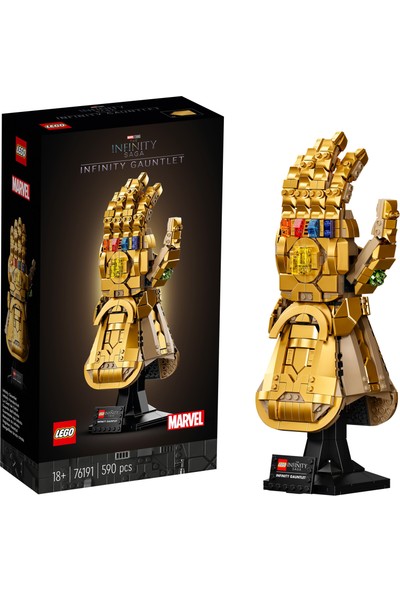 LEGO® Marvel Sonsuzluk Eldiveni 76191 Koleksiyonluk Yapım Seti; Sonsuzluk Taşlarıyla Thanos’un Sağ El Eldiven Modeli (590 Parça)