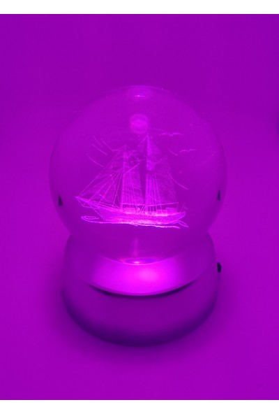 Ascellus 3D Gemi Işıklı Cam Küre