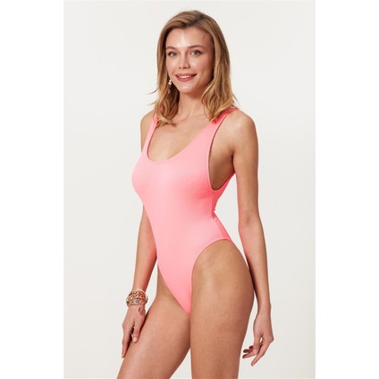 Yuvarlak Yaka Mayo 217156 Neon Pembe modelleri