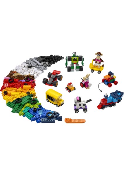 LEGO® Classic Yapım Parçaları ve Tekerlekler 11014- 4 Yaş ve Üzeri Çocuklar İçin Genç Zihinleri Harekete Geçirecek Eğlenceli Tekerlekli Modeller İçeren Yaratıcı Oyuncak Yapım Seti (653 Parça)