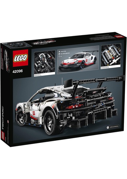 Technic 42096 Porsche 911 RSR Yapım Kiti (1580 Parça) - Çocuk ve Yetişkin için Koleksiyonluk Oyuncak Araba