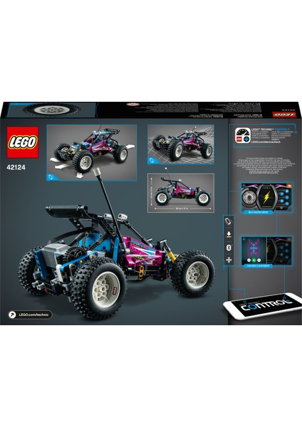 Technic Arazi Jipi 42124 - Çocuk ve Yetişkinler için Koleksiyonluk Kumandalı Retro Jip Oyuncak Araba Yapım Seti (374 Parça)