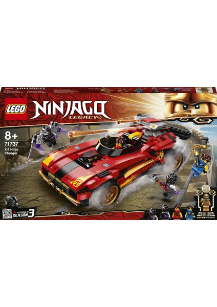 NINJAGO® Legacy X-1 Ninja Turbo Otomobili 71737  - Çocuklar için Ninja Motorsiklet Oyuncak Yapım Seti (599 Parça)