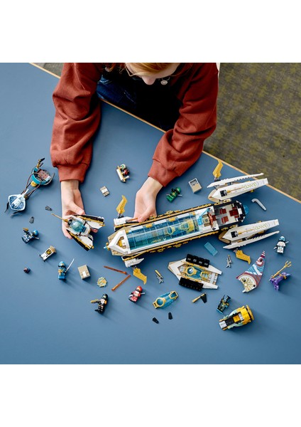 NINJAGO® Hidro Gemi 71756 - 9 Yaş ve Üzeri Çocuklar İçin NINJAGO Kai ve Lloyd#u İçeren Yaratıcı Oyuncak Yapım Seti (1159 Parça)
