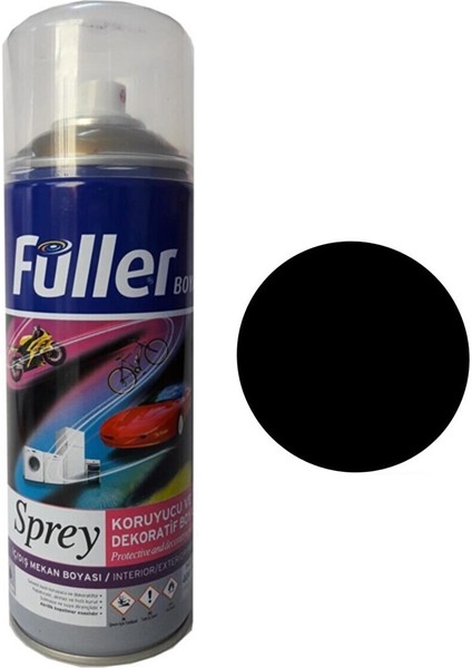 Füller Sprey Boya Yarı Mat Siyah 400 ml Ral R005 Yarı Mat Siyah Opak Renkler
