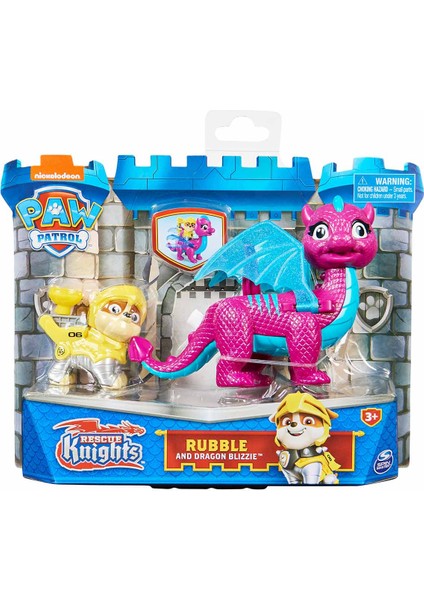 Spin Master Paw Patrol Rescue Knights Oyun Seti - Rubble And Dragon Blizzie