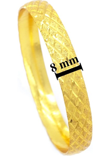 Altın Kaplama Baklava Model Bilezik 0.8 cm BLZ-3050