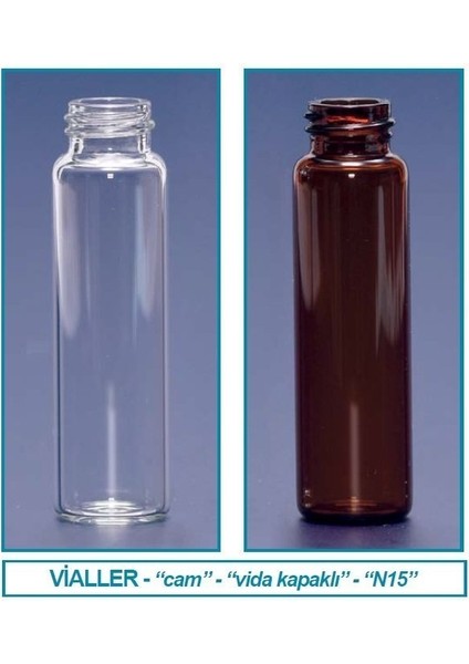 095.06.002 Vial - Vida Kapak - N15 - 12 ml - 18.5X66 mm - Amber (100 Adet)