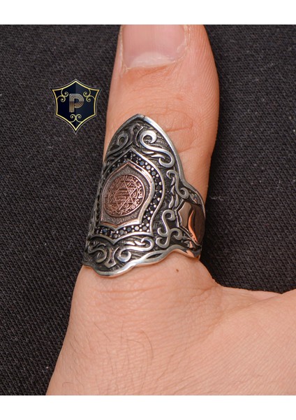 Gümüş Gümüş Erkek Yüzük Hz. Süleyman Mührü Zihgir fırsatları
