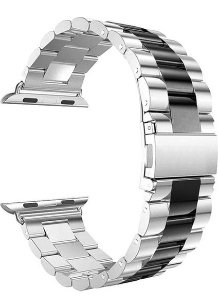 Apple Watch Lüks Metal 38/40/41 mm Seri 10 42mm Uyumlu Çelik Ayarlanabilir Pimli Kordon