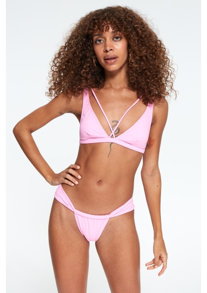 Pierre Cardin Uzun Üçgen Brazilian Bikini Takım Pembe 217317