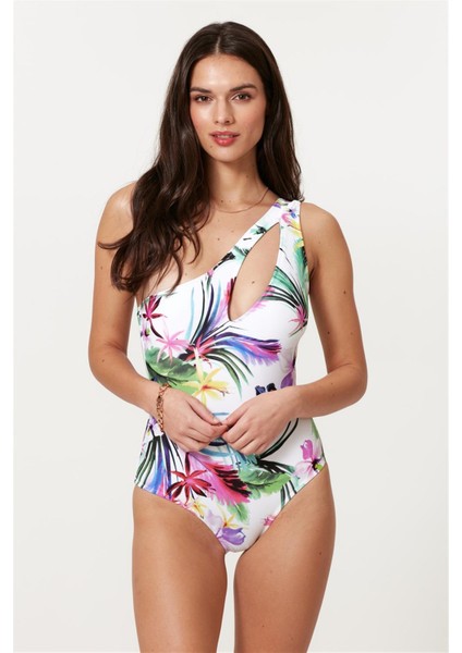 Tek Omuz Detaylı Mayo Desenli 217136