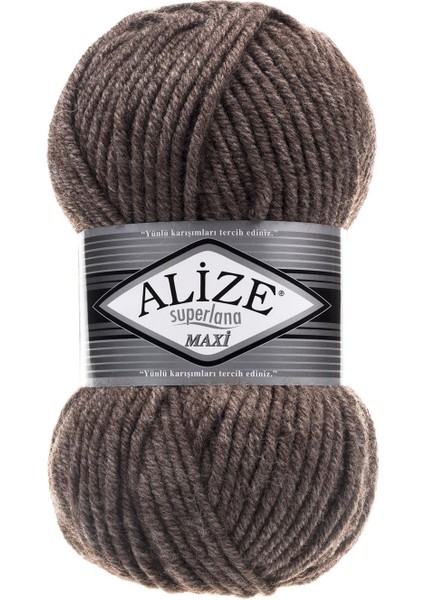 Süperlana Maxi El Örgü Ipi 5 Adet 100 Gram 240 Sütlü Kahve Melanj