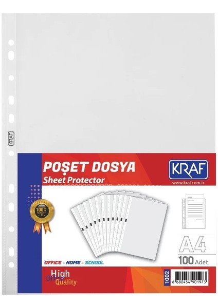 1002 Xl A4 Poşet Dosya 100’LÜ Paket