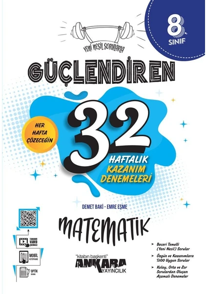 Ankara Yayıncılık 8.Sınıf LGS Güçlendiren 32 Haftalık Matematik Kazanım Denemesi