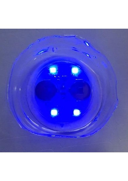 Parti LED Dekor Bardak Şişe Etiket Parlak 4 LED Flaş ve Düz Yanma 45MM Mavi