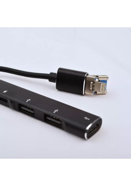 iPhone Lightning 2 USB 2.0 Type-C Kulaklık ve Şarj Giriş Adaptör