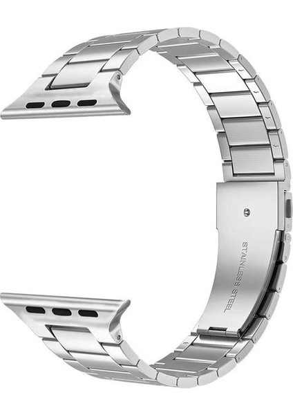 Apple Watch Lüks Metal 42/42/44/45/49 mm Paslanmaz Çelik Ayarlanabilir Pimli Kordon