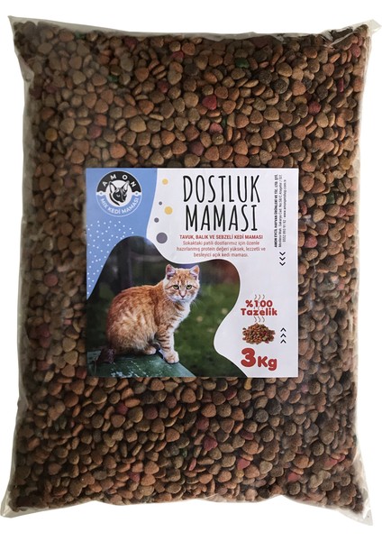 Mix Kedi Dostluk Maması 3 kg - Sokak Hayvanlarına Özel Karışık Kedi Maması