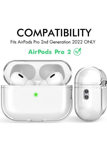 Apple Airpods Pro 2 Kılıf Şeffaf Sert Silikon + Ip SF16 Renksiz