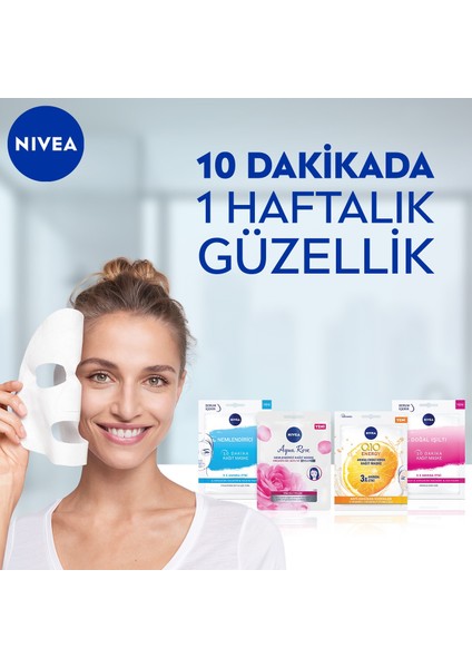 NIVEA Nemlendirici 10 Dakika Yüz Kağıt Maske 1adet;Hyaluronik Asit & Aloe Vera ile Derinlemesine Nemlendirme