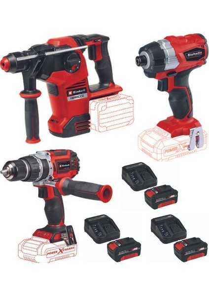 Te-Cı 18 Li Bl Torklu Vidalama Tp-Cd 18/60 Li-I Bl Darbeli Matkap Herocco 36/28 36V Kırıcı Delici 3X4.0AH Akülü Kömürsüz Set