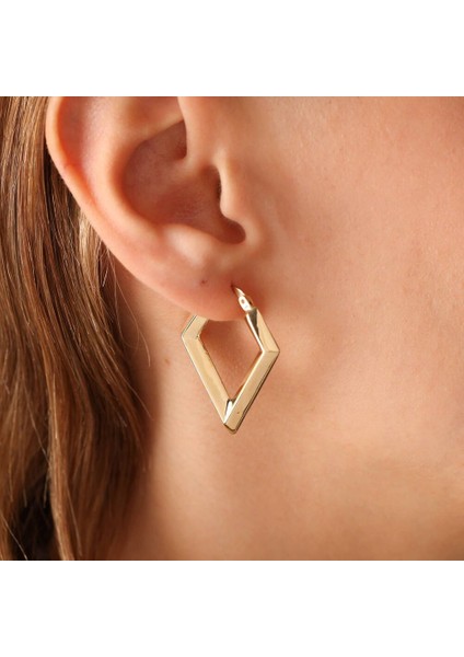 14 Ayar Altın Halka Küpe Bomb Triangle fiyatları