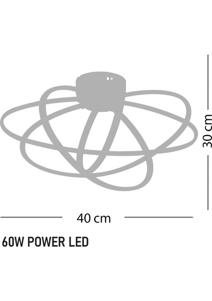 Lamore Home Seher Günışığı Ledli 4'lü Antrasit Plafonyer Avize