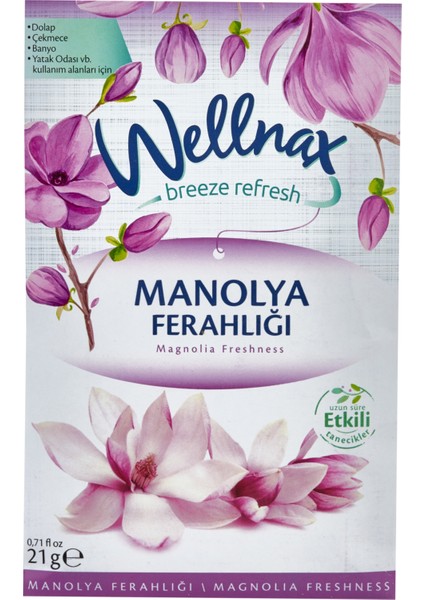 Wellnax Breeze Refresh Dolap ve Çekmece Kokusu Manolya Ferahlığı X1