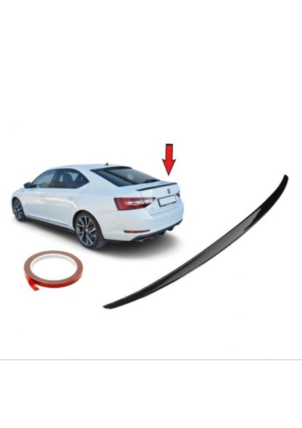 Skoda süperb bagaj üstü spoiler piano black 2020+ modelleri