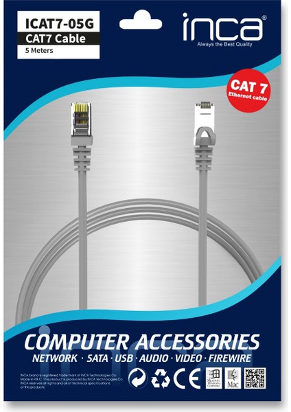 ICAT7-05G Inca 5 Metre Network Kablosu