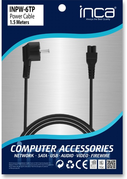 INPW-6TP 1,5M Notebook Power Kablo