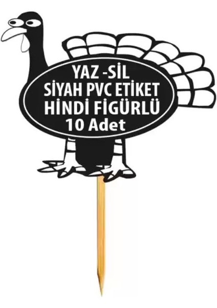 Ahşap Çubuklu Pvc Yaz-Sil Hindi Figürlü Etiket 10 Lu Pk. fiyatları