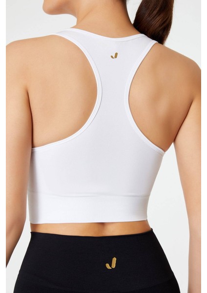 Vella Racerback Konfor Sport Bra Beyaz