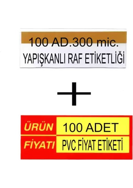 mt Pvc Arkası Yapışkanlı Raf Önü Etiketliği + Silinebilir Etiket