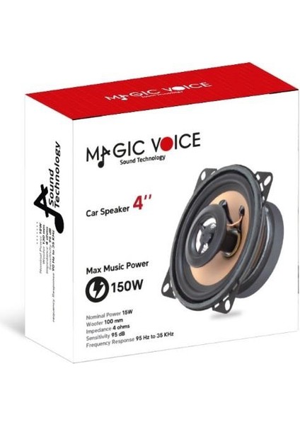 150W 10CM Tweeterli Tekli Oto Hoparlör MV-2004 fiyatları