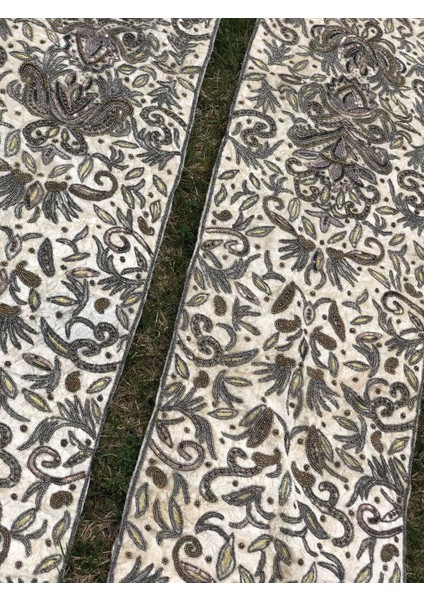 El İşi Otantik Işlemeli Boncuklu Taşlı Kadife Masa Koltuk Örtüsü Takımı 5 Parça 004 modelleri