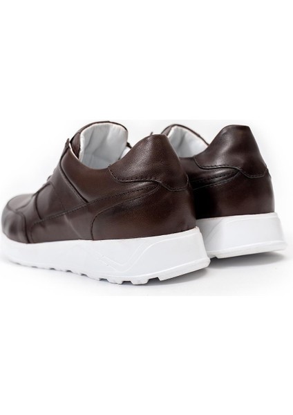 Erkek Kahverengi Hakiki Deri Sneaker Ayakkabı modelleri