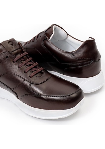 Erkek Kahverengi Hakiki Deri Sneaker Ayakkabı indirimleri