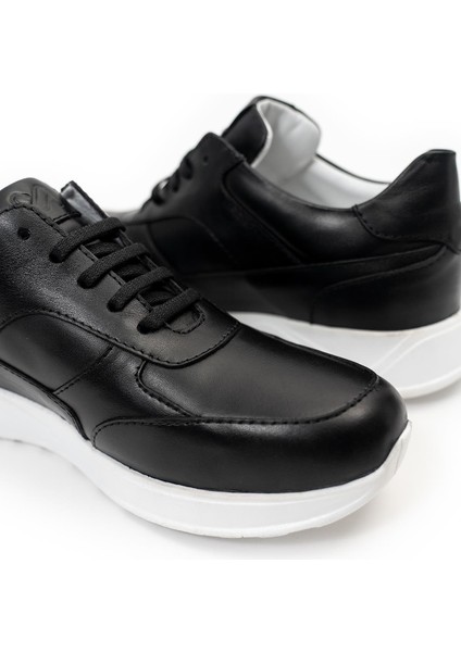 Erkek Siyah Hakiki Deri Sneaker Ayakkabı indirimleri