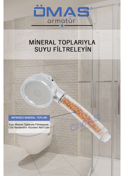 3 Fonksiyonlu Mafsallı Boncuklu Duş Başlığı, Boncuklu Duş Başlığı, Duş Seti fiyatları