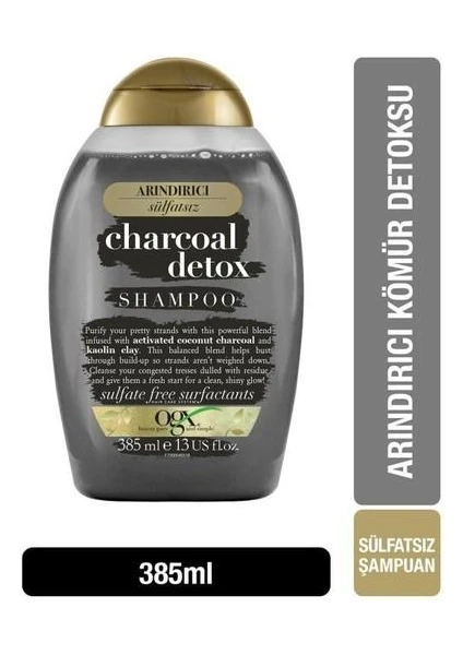 Organix Charcoal Detox Arındırıcı Sülfatsız 385 ml