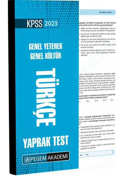 KPSS 2023 Genel Yetenek Genel Kültür Türkçe Yaprak Test