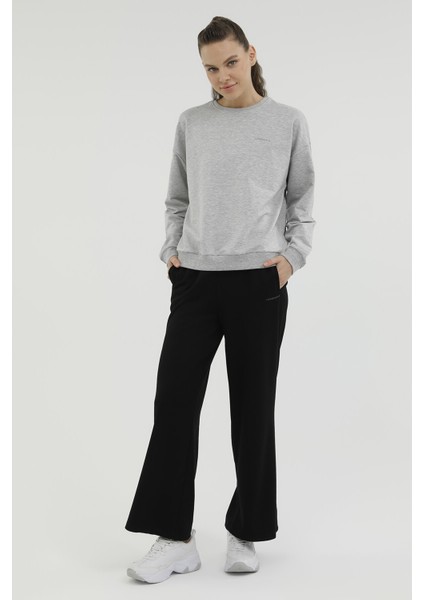 W-SN79 Basic C Neck Sweat Gri Melanj Kadin Sweatshirt modelleri