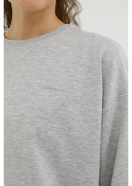 W-SN79 Basic C Neck Sweat Gri Melanj Kadin Sweatshirt fırsatları
