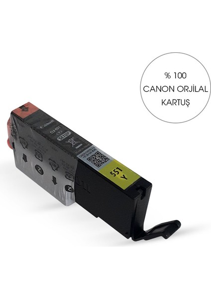 Orijinal Canon Clı 571 Sarı Kartuş - MG5750 MG5751 MG5752 MG5753 MG6850 MG6851 MG6852 MG6853 MG7750 MG7751 MG7752 MG7753