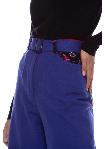 Pazen Saks Geniş Paça Pantolon
